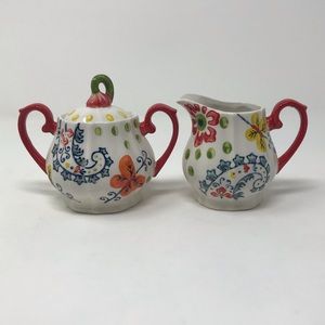 Pier 1 Imports Paisley Cream and Sugar Set